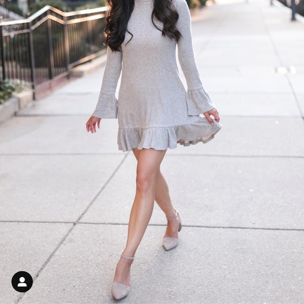 Express bell sleeve sweater dress